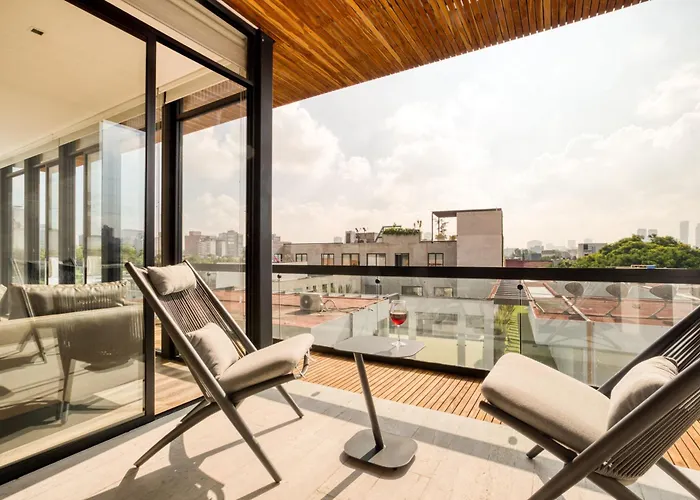 Aparthotel Studio Fenomenal Con Balcon Priv And Rooftop Whit Jacuzzi Mexico City